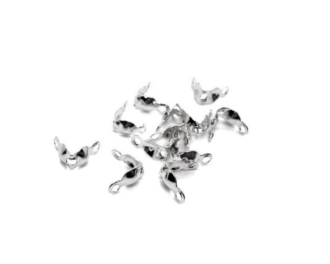 Каллоты концевики 100 штук размер 4 ×7 мм цвет серебро Серебро